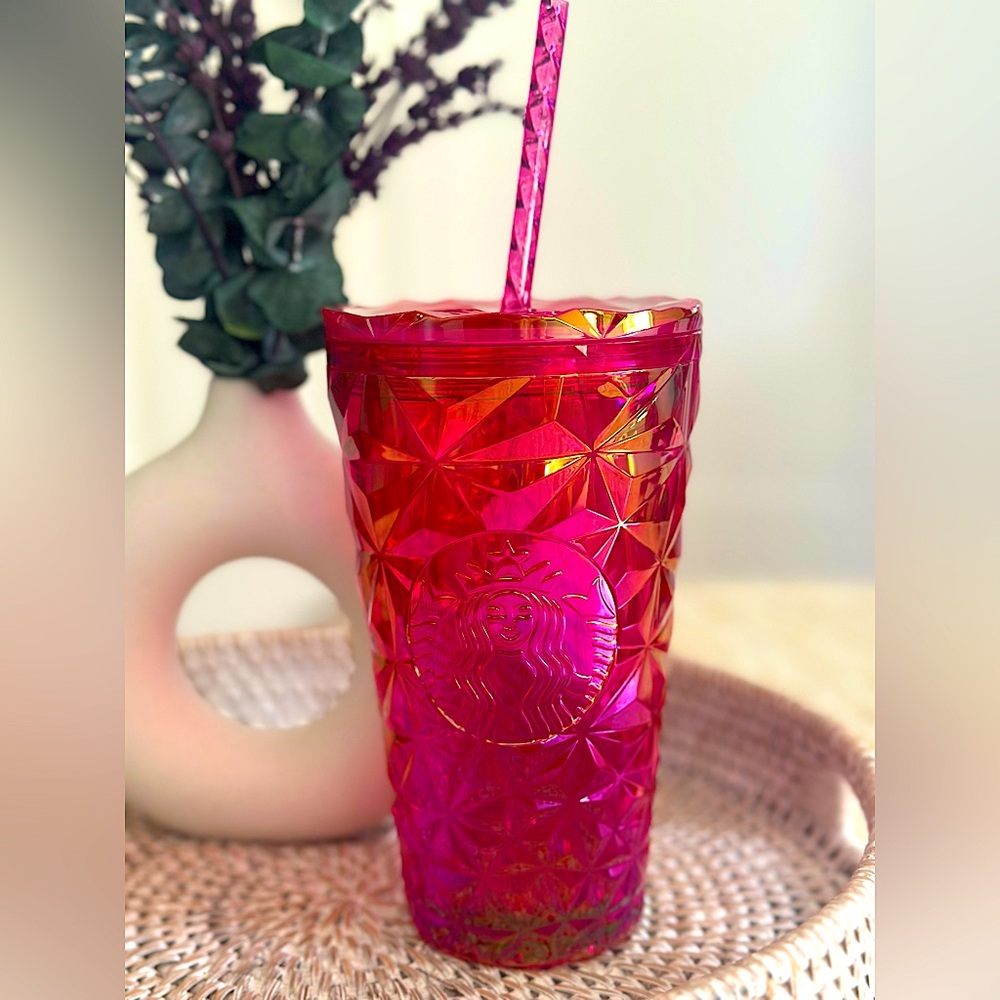 NWT Starbucks 16oz Pink Tumbler with Straw